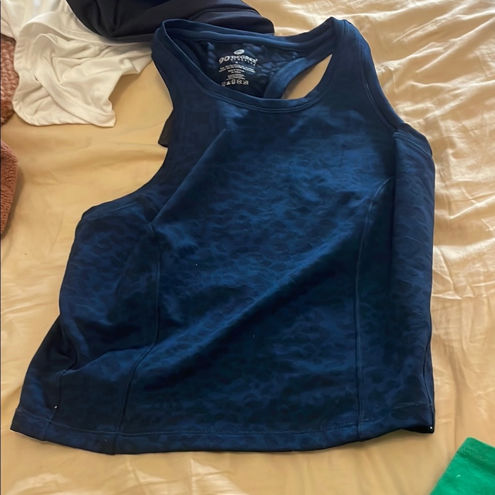 90 Degree By Reflex Blue Cut Out Tank Top